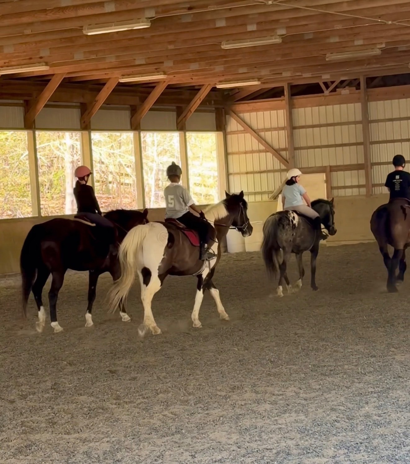 Group riding lesson at Westbrook Farm